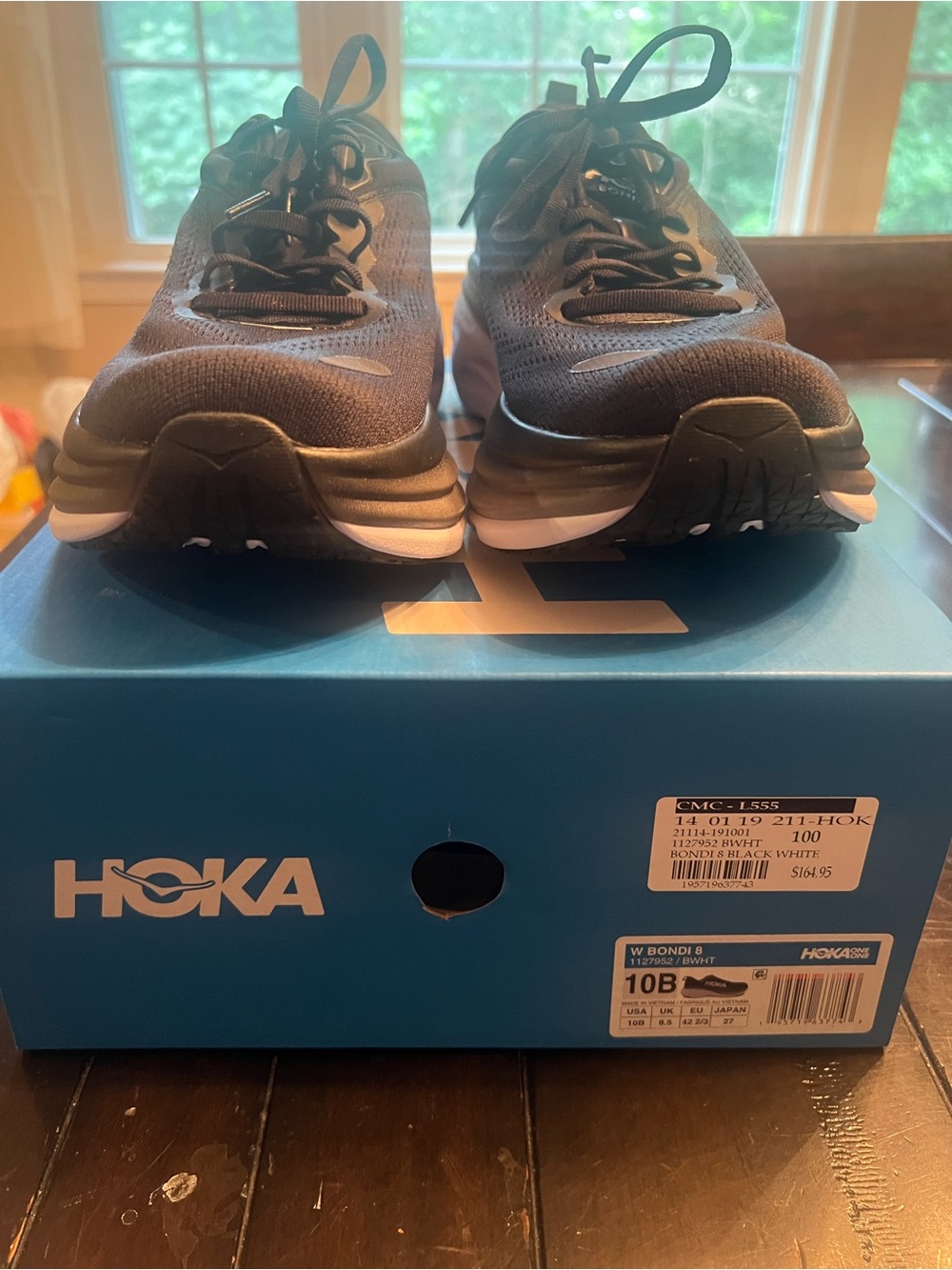 Hoka Women's Black Athletic Running Shoes with White Side Logo - Picture 5 of 7